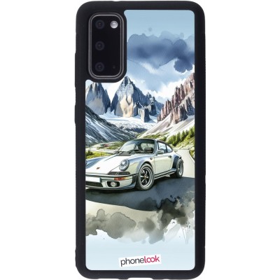 Samsung Galaxy S20 Case Hülle - Silikon schwarz Porsche 911 Berg Aquarell