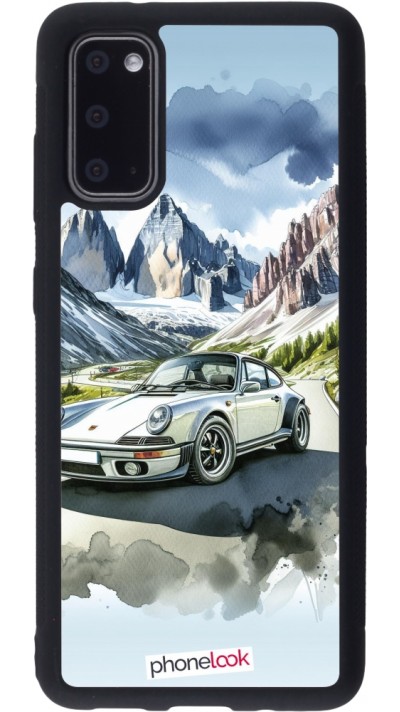 Samsung Galaxy S20 Case Hülle - Silikon schwarz Porsche 911 Berg Aquarell