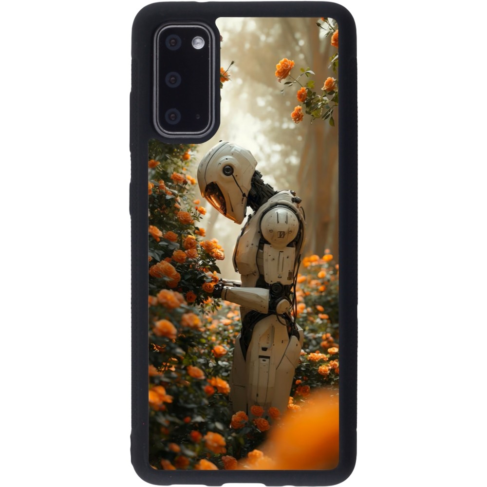 Coque Samsung Galaxy S20 - Silicone rigide noir Astronaut flowers 2025