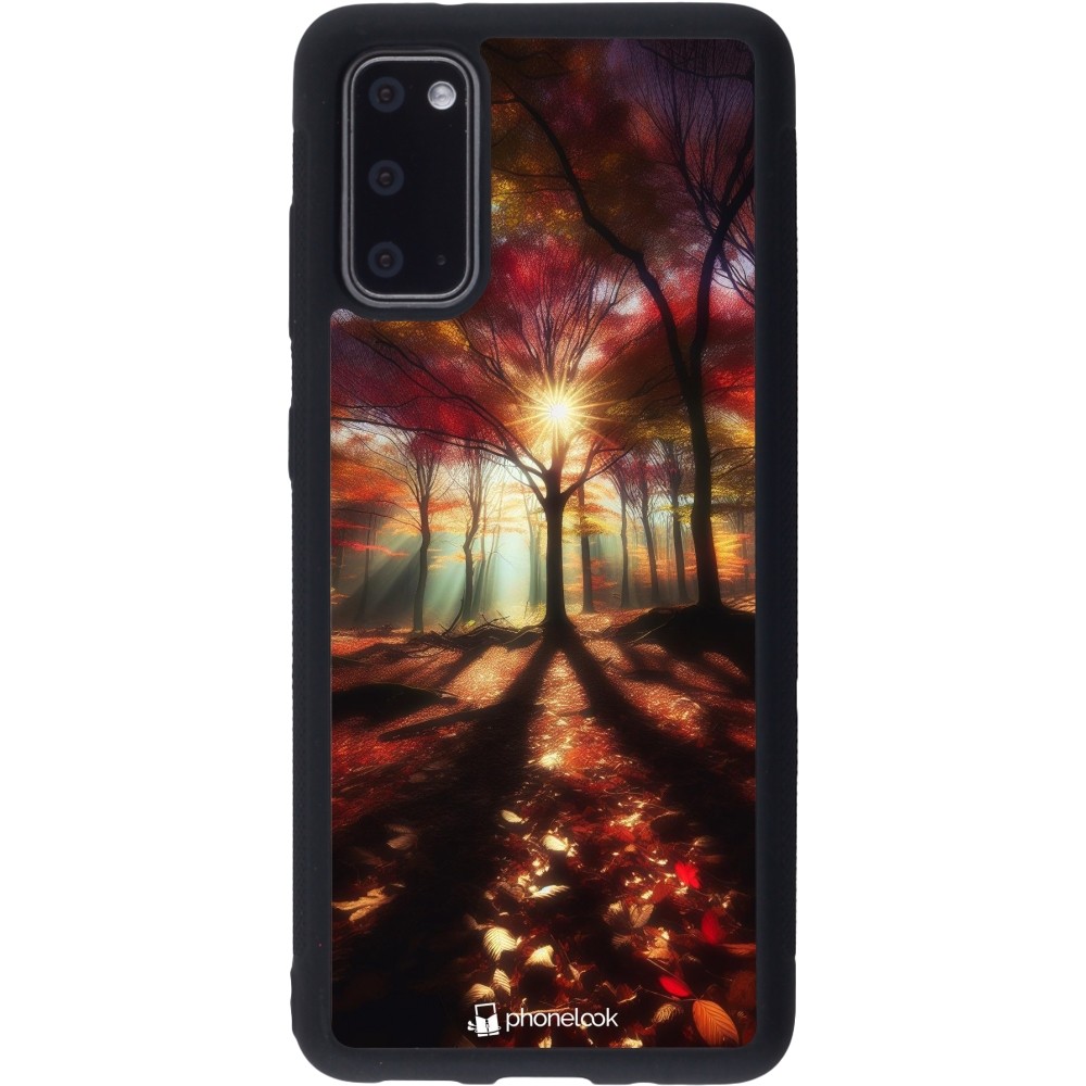 Samsung Galaxy S20 Case Hülle - Silikon schwarz Herbstlicher goldener Glanz