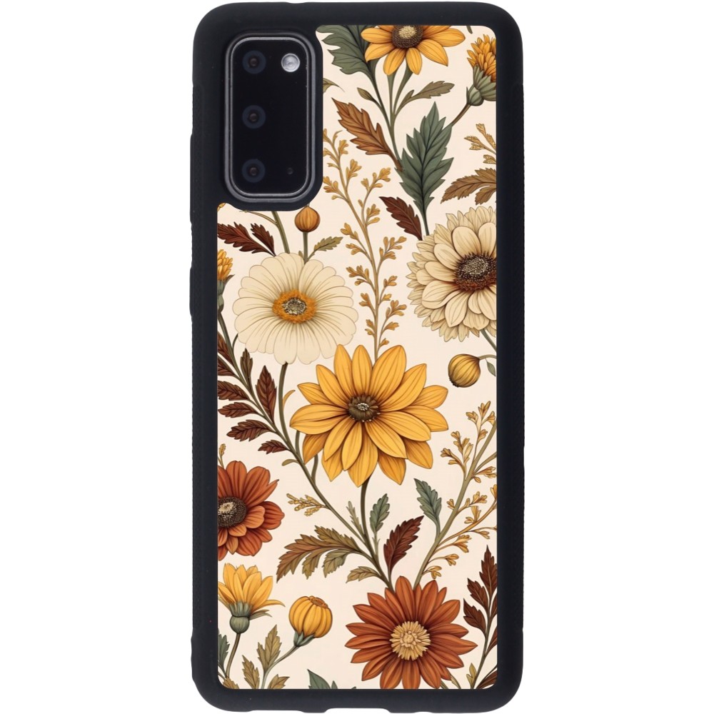 Samsung Galaxy S20 Case Hülle - Silikon schwarz Autumn 25 Flower pattern