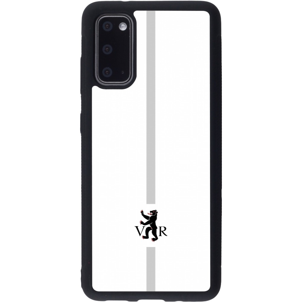 Coque Samsung Galaxy S20 - Silicone rigide noir Canton AR blanc