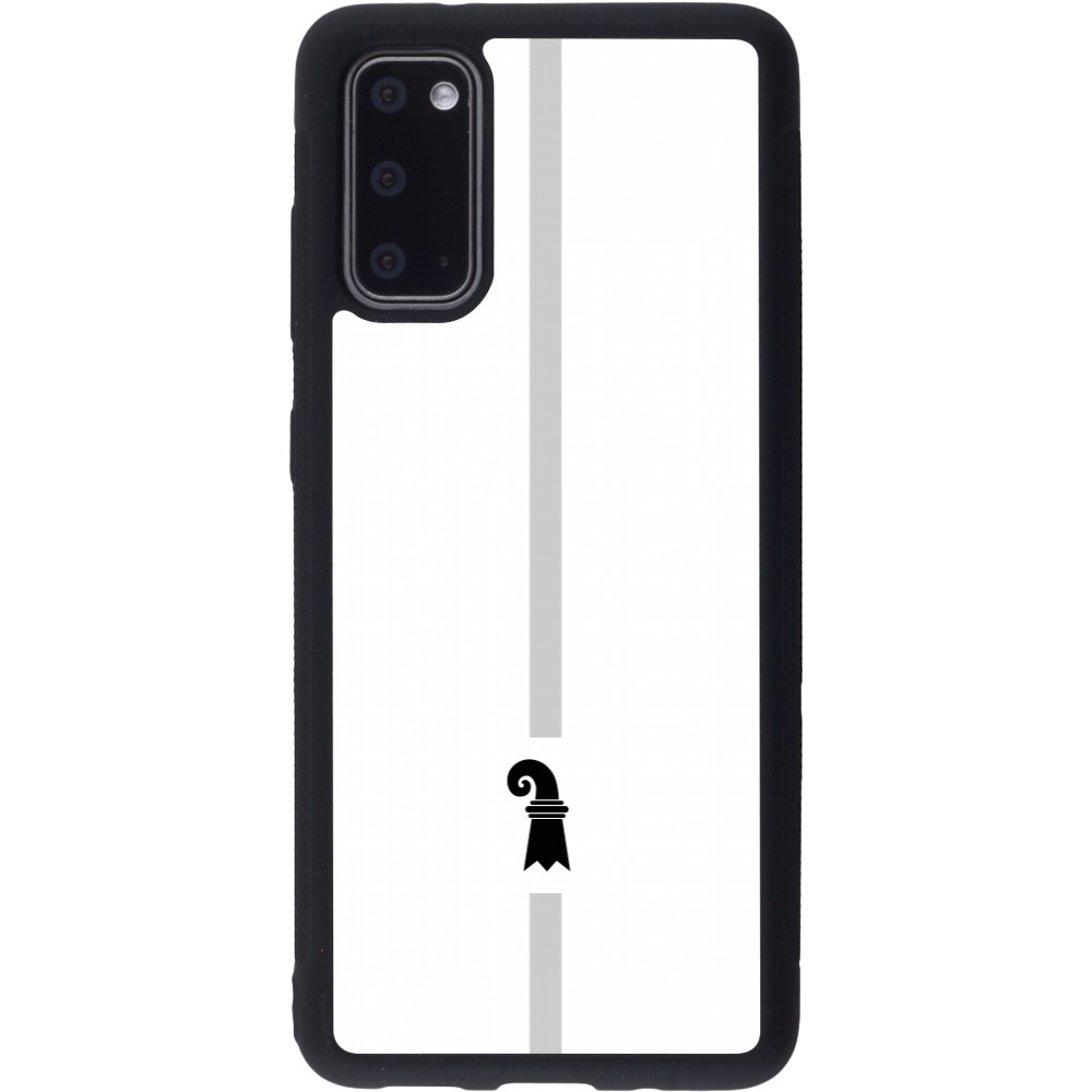 Coque Samsung Galaxy S20 - Silicone rigide noir Canton BS blanc