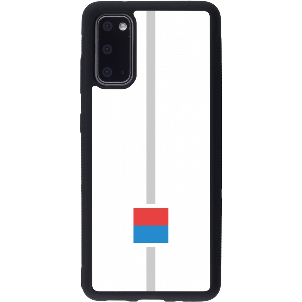 Coque Samsung Galaxy S20 - Silicone rigide noir Canton TI blanc