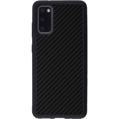 Coque Samsung Galaxy S20 - Silicone rigide noir Carbon Basic