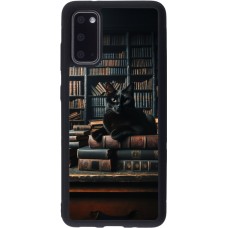 Samsung Galaxy S20 Case Hülle - Silikon schwarz Katze Bücher dunkel