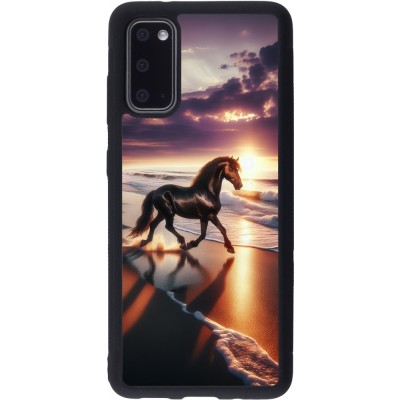Samsung Galaxy S20 Case Hülle - Silikon schwarz Pferd majestätisch Strand