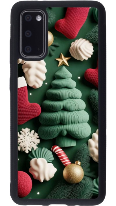 Coque Samsung Galaxy S20 - Silicone rigide noir Christmas 25 Christmas textiles