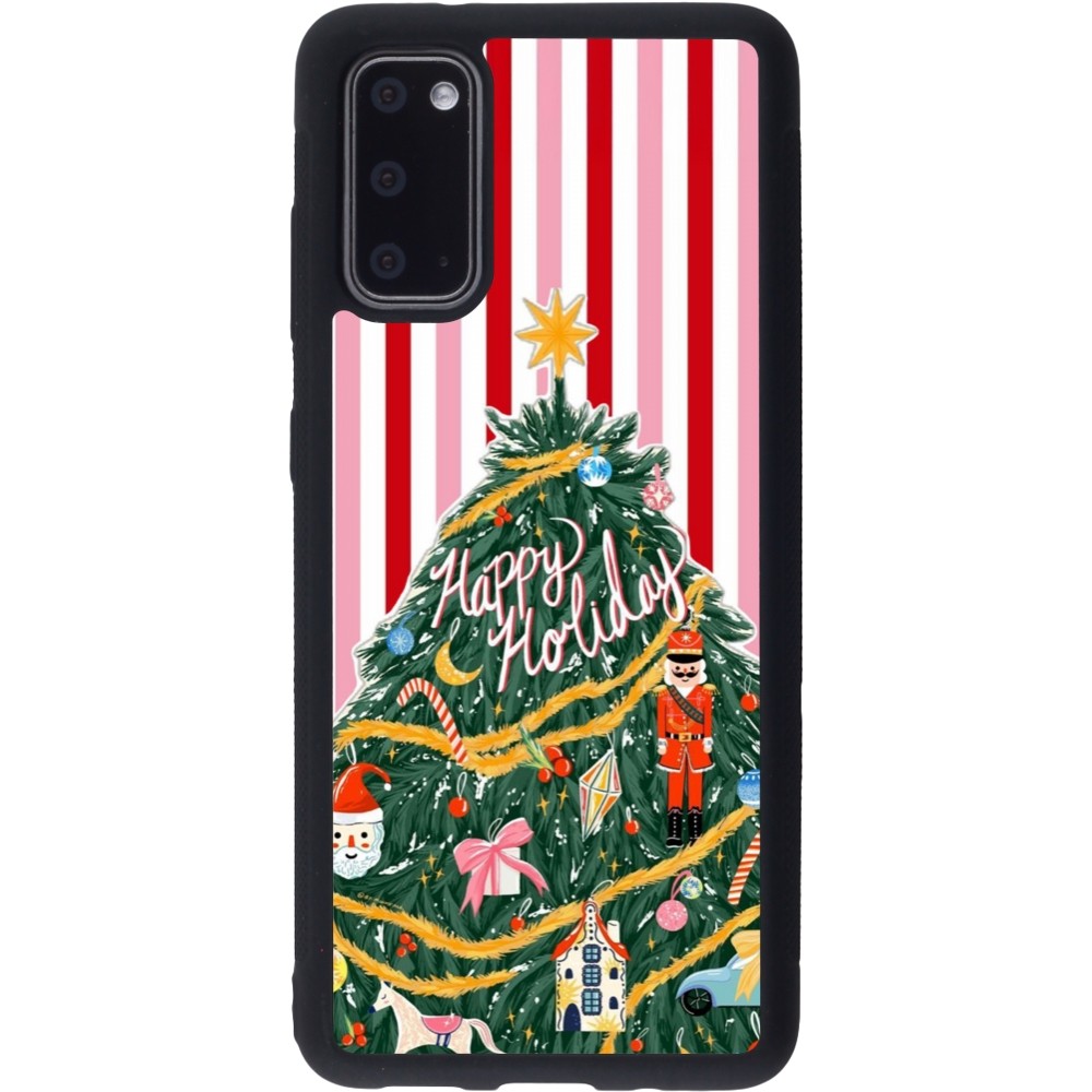 Coque Samsung Galaxy S20 - Silicone rigide noir Christmas 25 Happy Holiday