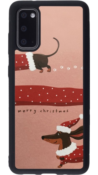 Coque Samsung Galaxy S20 - Silicone rigide noir Christmas 25 Teckel Merry Xmas