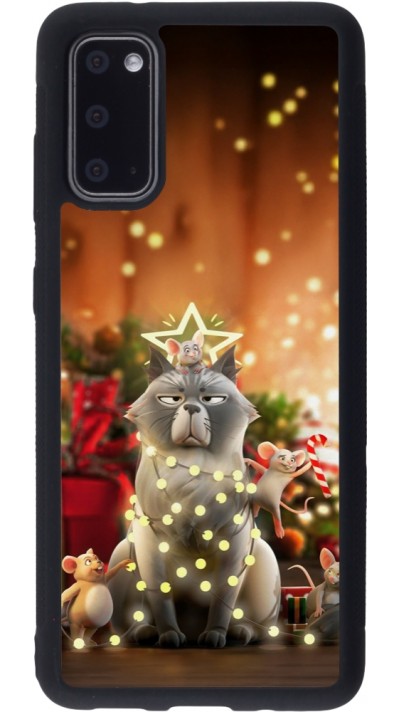 Coque Samsung Galaxy S20 - Silicone rigide noir Christmas 25 Xmas Cat