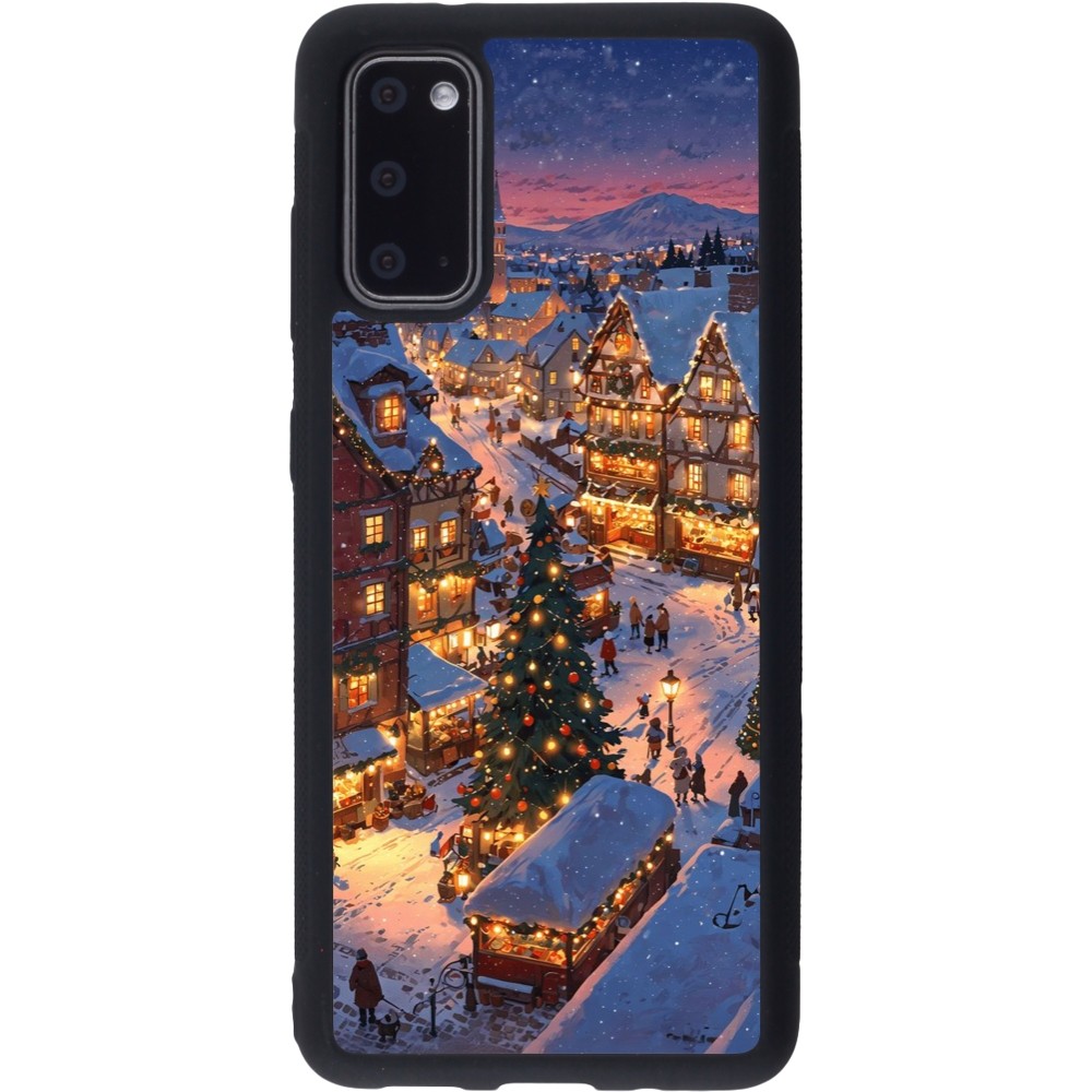 Coque Samsung Galaxy S20 - Silicone rigide noir Christmas 25 Xmas Village