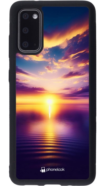 Samsung Galaxy S20 Case Hülle - Silikon schwarz Sonnenuntergang gelb violett