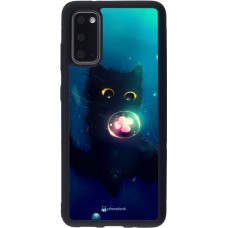 Hülle Samsung Galaxy S20 - Silikon schwarz Cute Cat Bubble