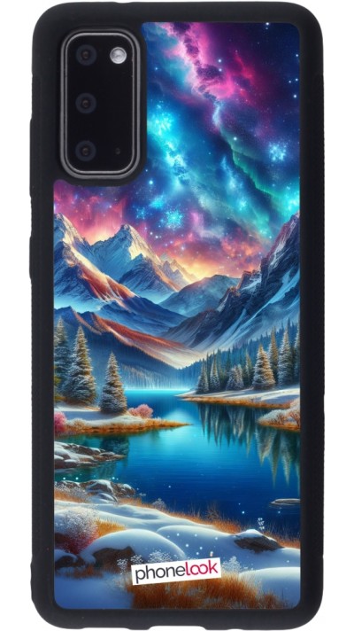 Coque Samsung Galaxy S20 - Silicone rigide noir Fantasy Mountain Lake Sky Stars