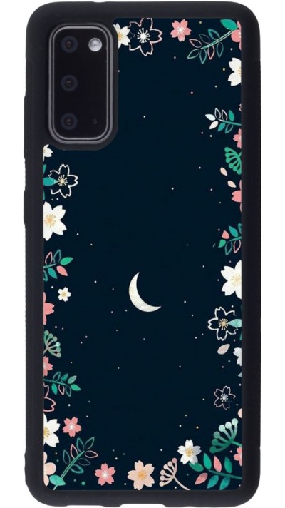 Coque Samsung Galaxy S20 - Silicone rigide noir Flowers space