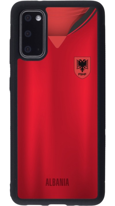 Coque Samsung Galaxy S20 - Silicone rigide noir Maillot de football Albanie personnalisable