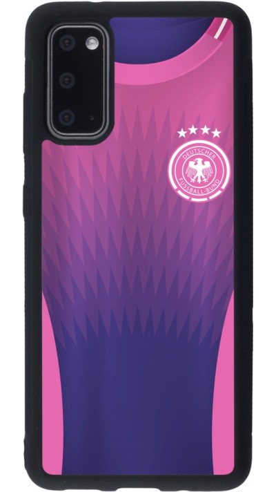 Coque Samsung Galaxy S20 - Silicone rigide noir Maillot de football Allemagne Extérieur personnalisable