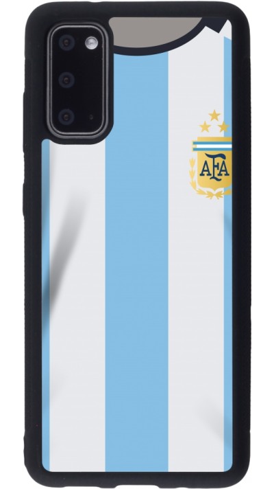 Coque Samsung Galaxy S20 - Silicone rigide noir Maillot de football Argentine 2022 personnalisable