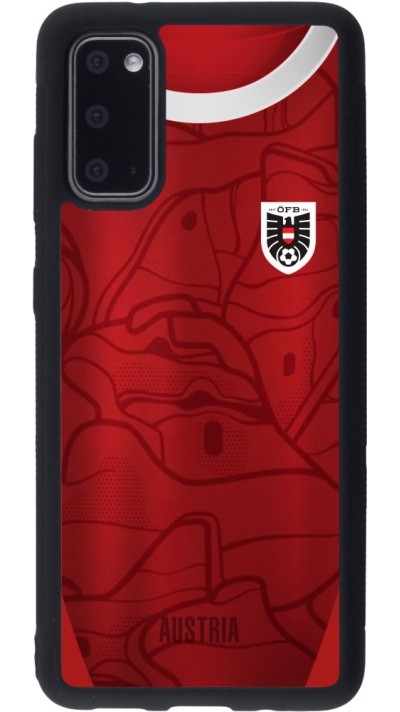 Coque Samsung Galaxy S20 - Silicone rigide noir Maillot de football Autriche personnalisable