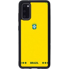 Coque Samsung Galaxy S20 - Silicone rigide noir Maillot de football Bresil 2026 personnalisable