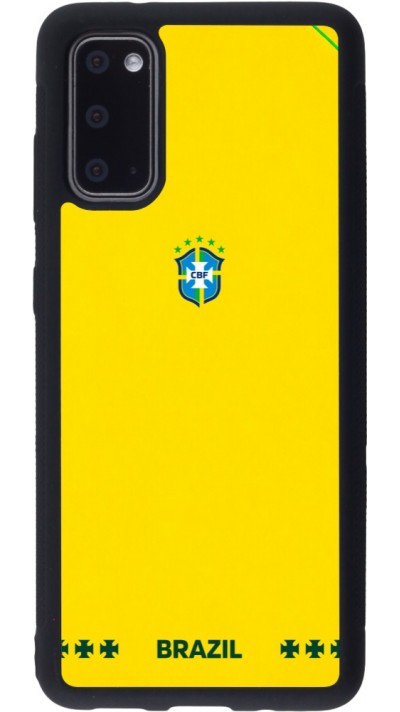 Coque Samsung Galaxy S20 - Silicone rigide noir Maillot de football Bresil 2026 personnalisable