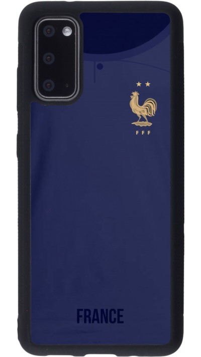 Coque Samsung Galaxy S20 - Silicone rigide noir Maillot de football France 2022 personnalisable