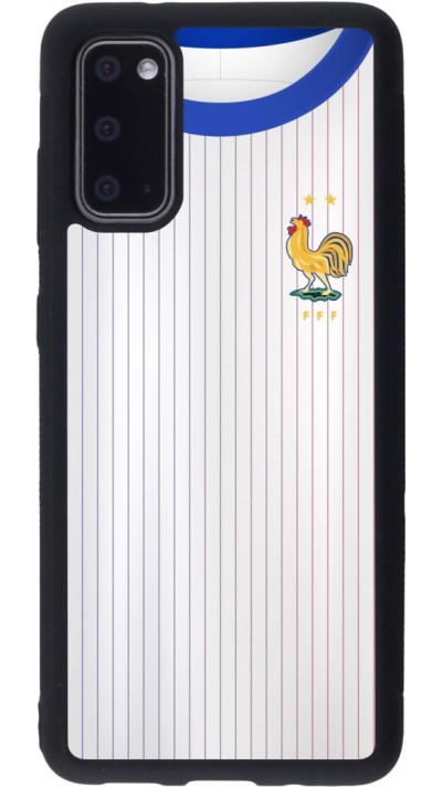 Coque Samsung Galaxy S20 - Silicone rigide noir Maillot de football France Extérieur personnalisable
