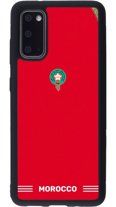 Coque Samsung Galaxy S20 - Silicone rigide noir Maillot de football Maroc 2026 personnalisable