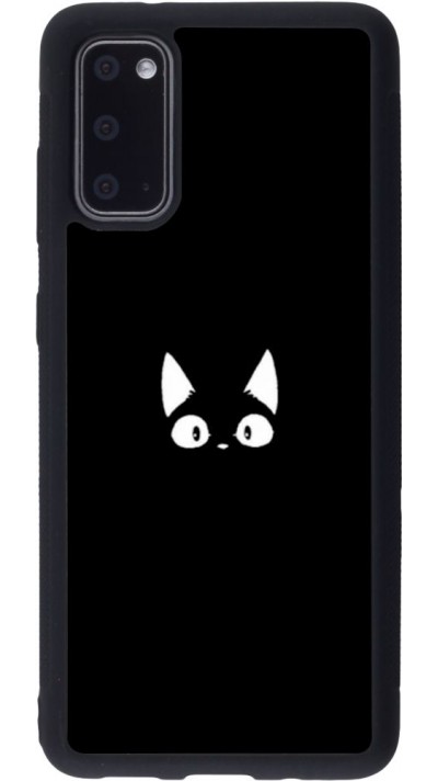 Coque Samsung Galaxy S20 - Silicone rigide noir Funny cat on black