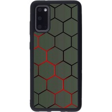Hülle Samsung Galaxy S20 - Silikon schwarz Geometric Line red
