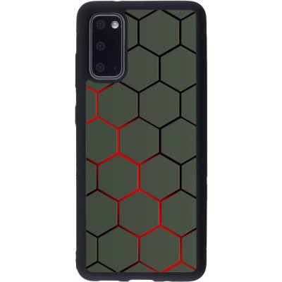 Hülle Samsung Galaxy S20 - Silikon schwarz Geometric Line red