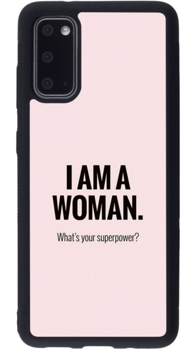 Coque Samsung Galaxy S20 - Silicone rigide noir I am a woman