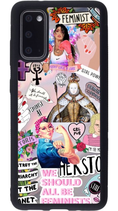 Coque Samsung Galaxy S20 - Silicone rigide noir Girl Power Collage