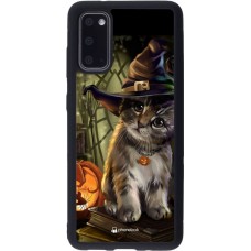 Coque Samsung Galaxy S20 - Silicone rigide noir Halloween 21 Witch cat