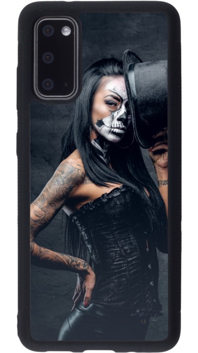 Samsung Galaxy S20 Case Hülle - Silikon schwarz Halloween 22 Tattooed Girl
