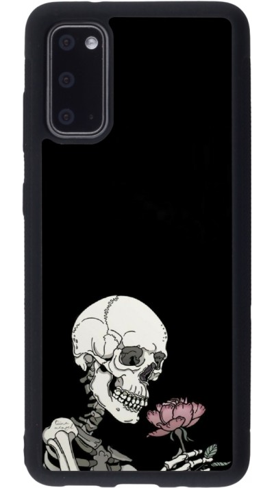 Coque Samsung Galaxy S20 - Silicone rigide noir Halloween 2023 rose and skeleton