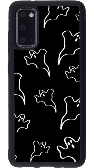 Coque Samsung Galaxy S20 - Silicone rigide noir Halloween 2024 black and white ghosts