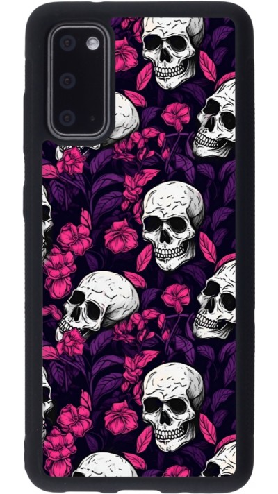 Coque Samsung Galaxy S20 - Silicone rigide noir Halloween 2024 romantic skulls