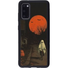 Coque Samsung Galaxy S20 - Silicone rigide noir Halloween 2025 Ghost on a bicycle