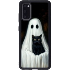 Coque Samsung Galaxy S20 - Silicone rigide noir Halloween 2025 Ghost with black cat