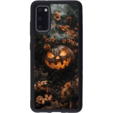 Coque Samsung Galaxy S20 - Silicone rigide noir Halloween 2025 Pumpkin with flowers