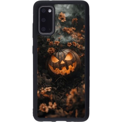 Coque Samsung Galaxy S20 - Silicone rigide noir Halloween 2025 Pumpkin with flowers