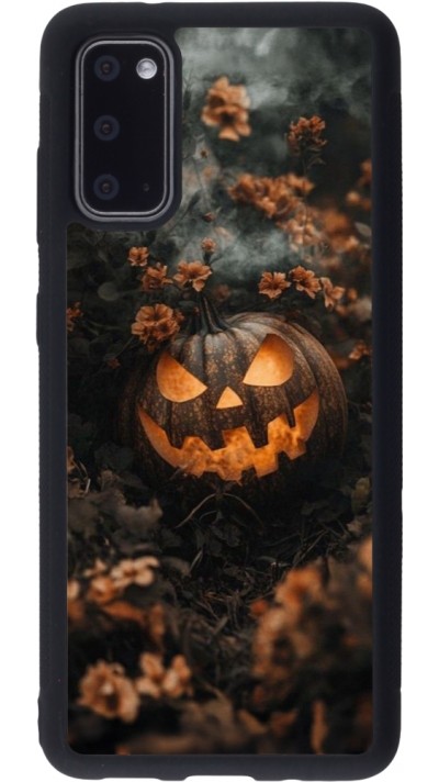 Coque Samsung Galaxy S20 - Silicone rigide noir Halloween 2025 Pumpkin with flowers