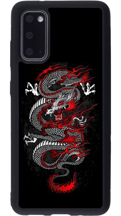 Samsung Galaxy S20 Case Hülle - Silikon schwarz Japanese style Dragon Tattoo Red Black