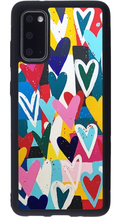 Coque Samsung Galaxy S20 - Silicone rigide noir Joyful Hearts