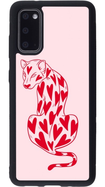 Coque Samsung Galaxy S20 - Silicone rigide noir Leopard with hearts 2026