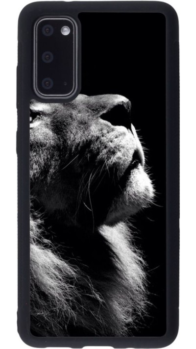 Coque Samsung Galaxy S20 - Silicone rigide noir Lion looking up
