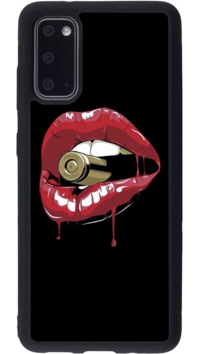 Coque Samsung Galaxy S20 - Silicone rigide noir Lips bullet