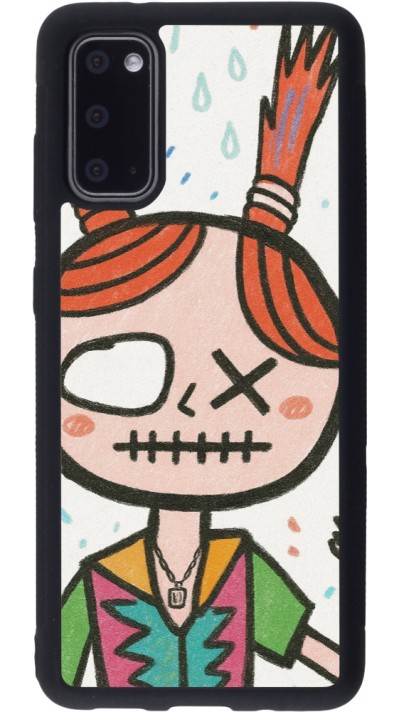 Coque Samsung Galaxy S20 - Silicone rigide noir Little Girl Sketch